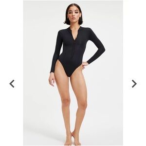 Good American Long Sleeve scuba swimsuit NWT
